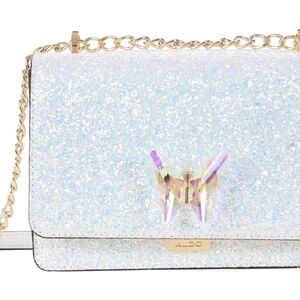 Aldo Glittery White Shoulder Bag with Gold Chain - NEW